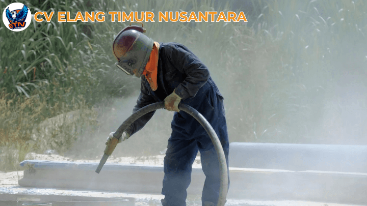 proses sandblasting kapal 2