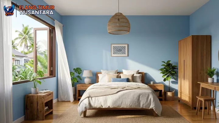 cat dinding kamar biru