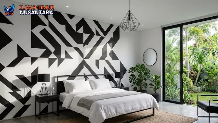 cat dinding kamar hitam putih