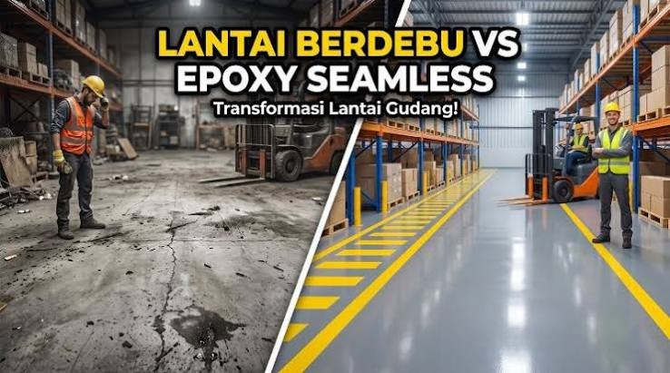 Epoxy Lantai untuk Gudang Distribusi di Mojokerto, Kuat dan Anti Debu